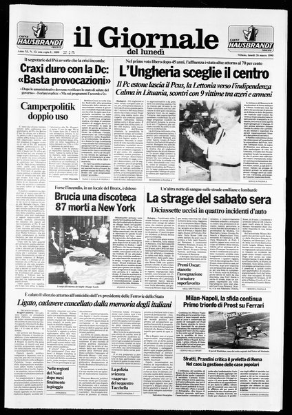 Il giornale del lunedi